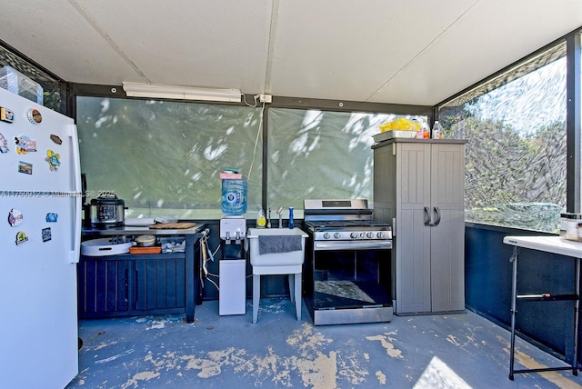 view of patio with a sink