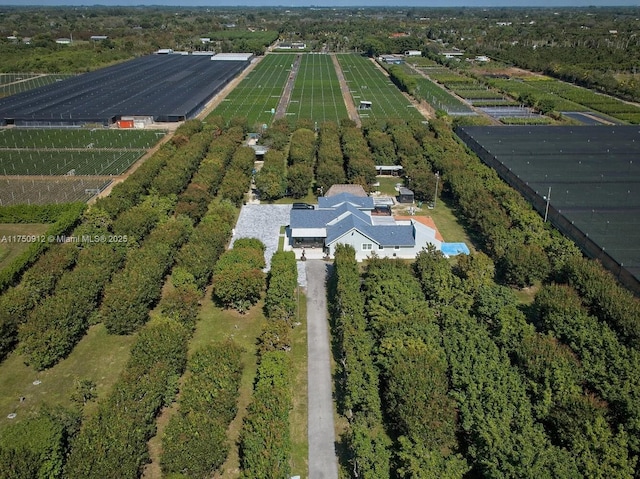 aerial view with a rural view