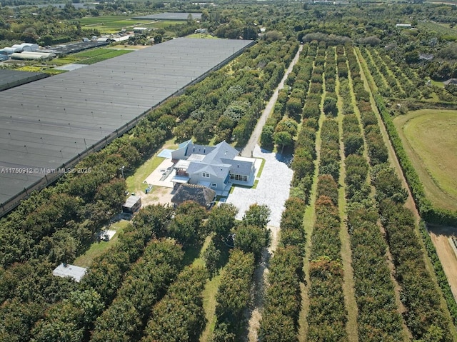 aerial view featuring a rural view