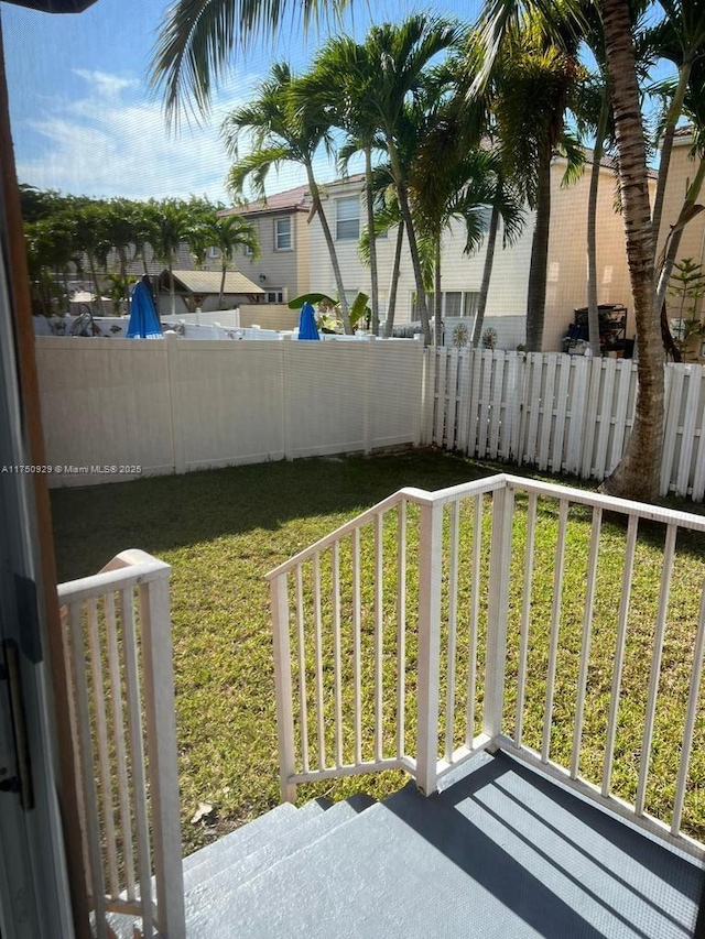 exterior space featuring fence private yard