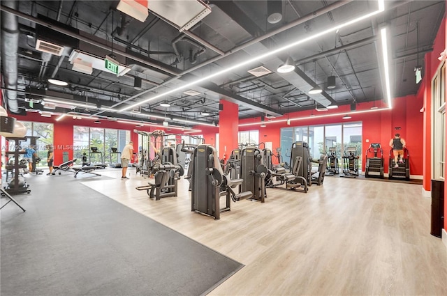 7875 NW 107th Ave Unit 518, Doral, FL 33178 - exercise room with wood finished floors