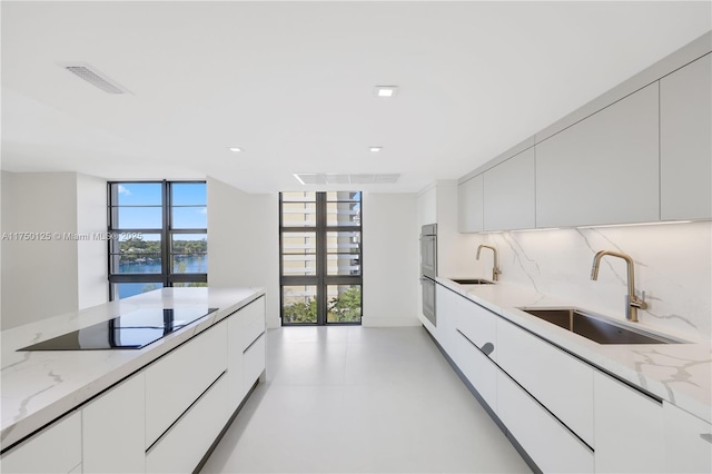 5500 Collins Ave Unit 802, Miami Beach, FL 33140 - kitchen with a sink, modern cabinets, and visible vents