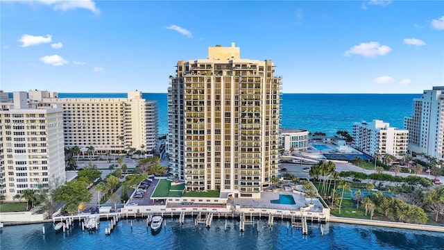5500 Collins Ave Unit 802, Miami Beach, FL 33140 - bird's eye view featuring a water view