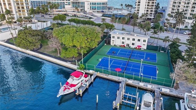 5500 Collins Ave Unit 802, Miami Beach, FL 33140 - drone / aerial view featuring a water view