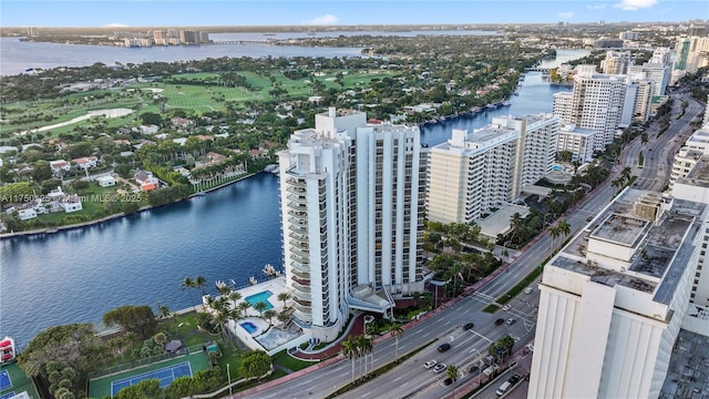 5500 Collins Ave Unit 802, Miami Beach, FL 33140 - aerial view with a view of city and a water view