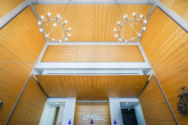 interior space with an inviting chandelier