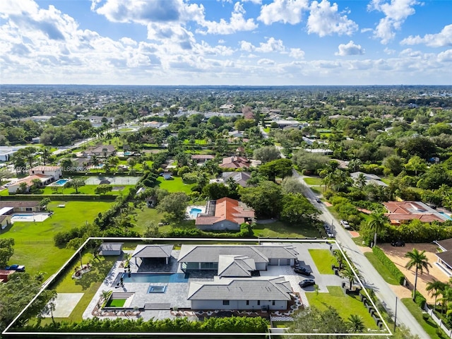 bird's eye view with a residential view