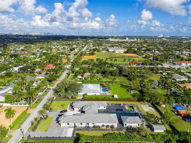 drone / aerial view with a residential view