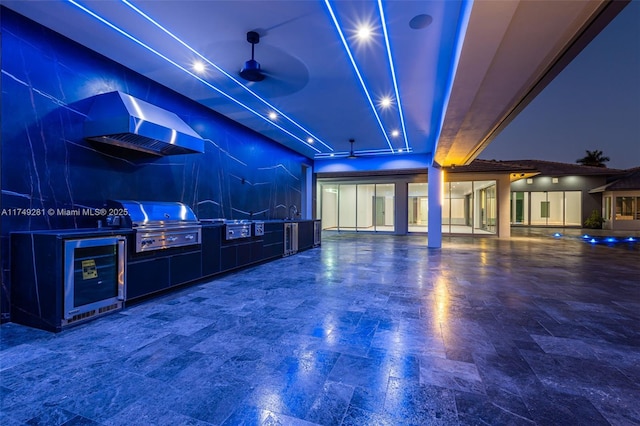 interior space with grilling area and exterior kitchen