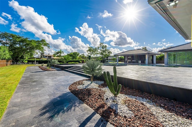 exterior space featuring a gazebo