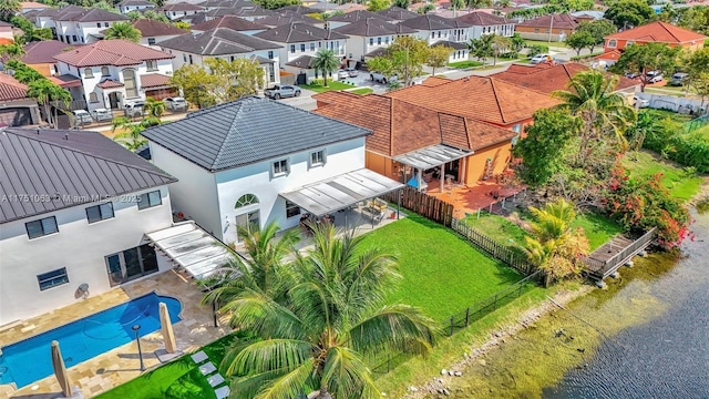 aerial view featuring a residential view