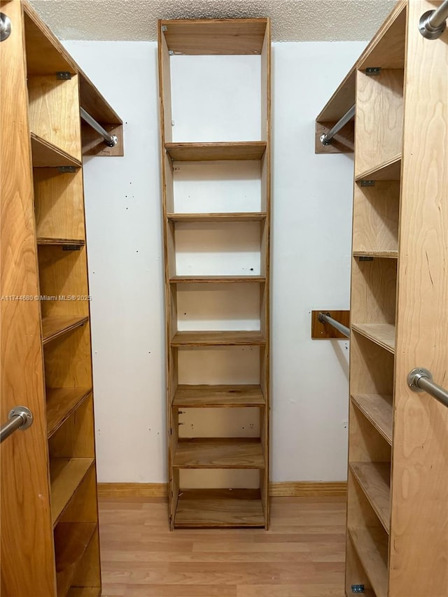 spacious closet featuring light wood-style floors