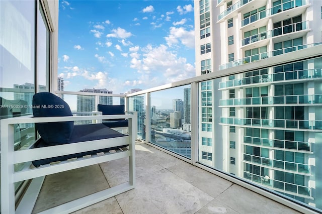 balcony with a city view