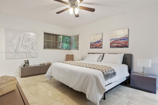 bedroom featuring a ceiling fan