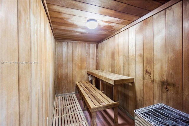 view of sauna