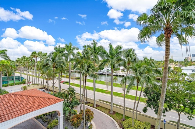 view of property's community featuring a water view