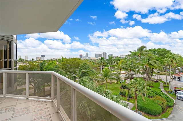 balcony with a city view