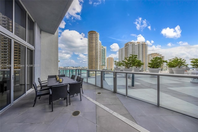 balcony with a view of city