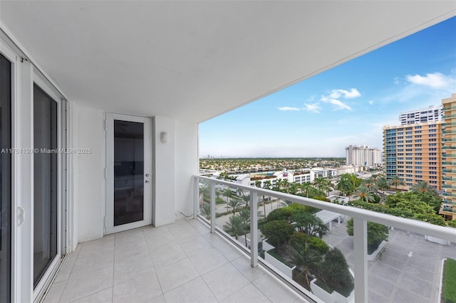 balcony with a view of city