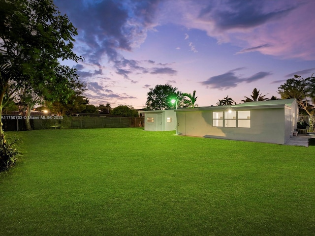 view of yard featuring fence