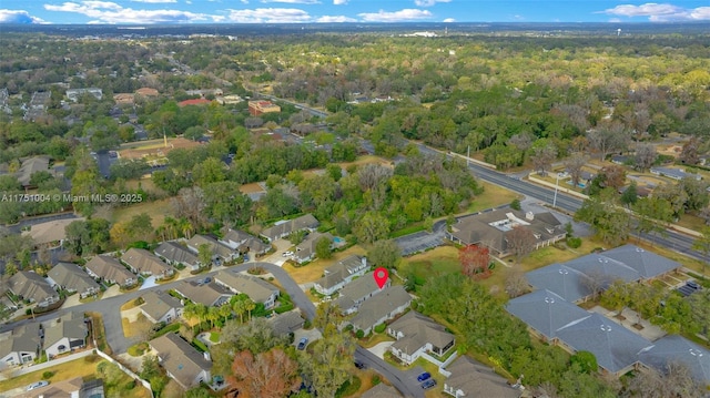 birds eye view of property with a residential view