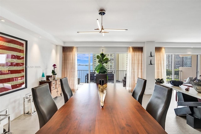 dining area with a healthy amount of sunlight and baseboards