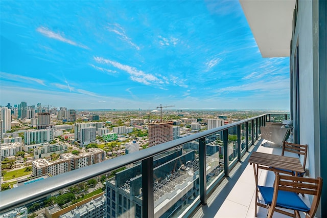 balcony with a view of city