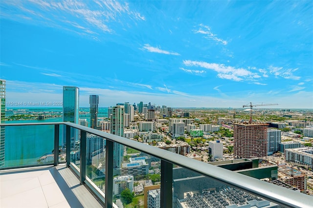 balcony featuring a view of city