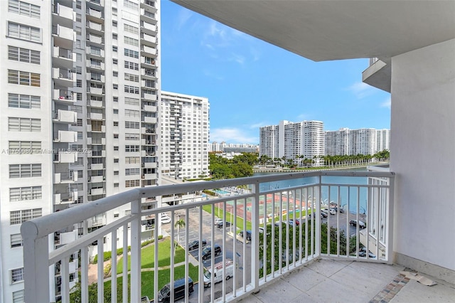 balcony featuring a view of city