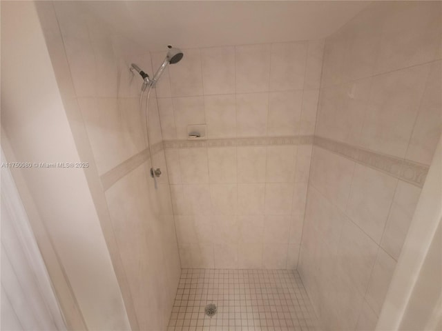 full bathroom with tiled shower