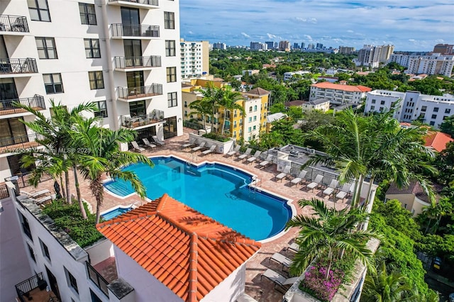 pool featuring a city view