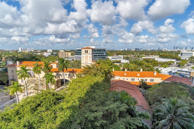 aerial view featuring a city view