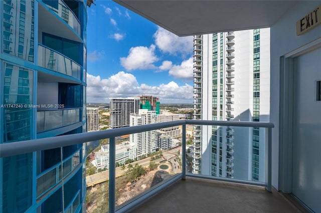 balcony with a view of city