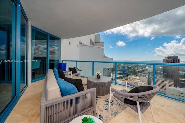 balcony featuring a view of city