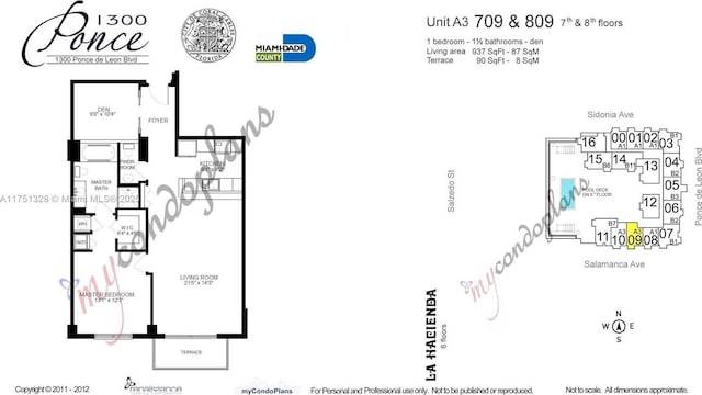 1300 Ponce De Leon Blvd Unit 709, Coral Gables, FL 33134 - view of layout