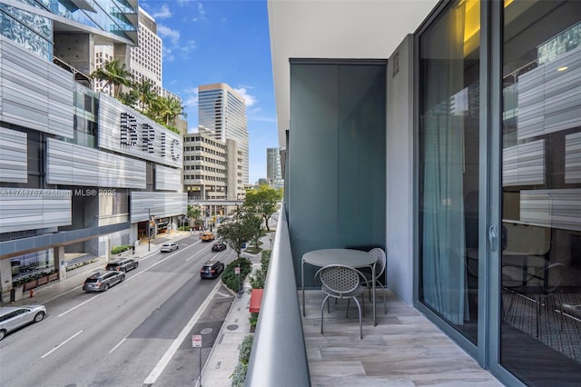 balcony with a city view