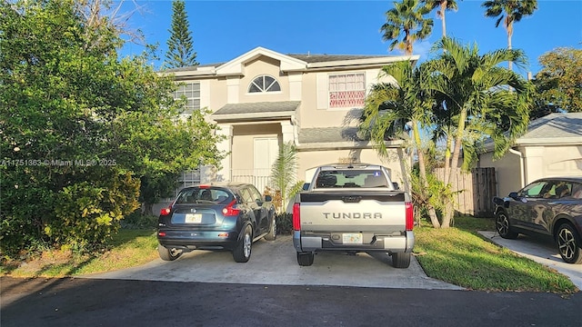 view of front of home with stucco siding