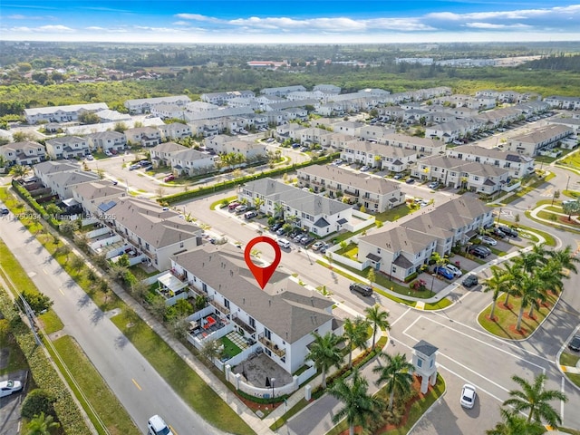 bird's eye view with a residential view