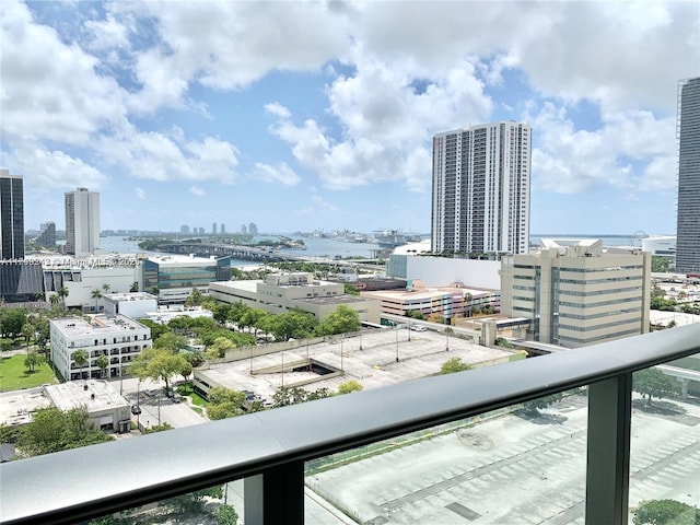 city view with a water view