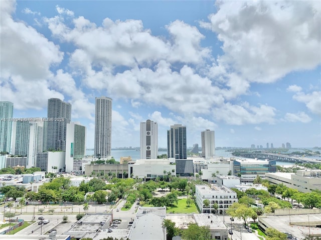 property's view of city with a water view