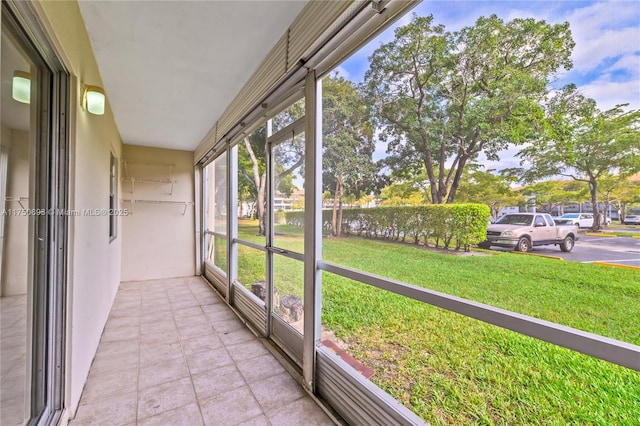 view of unfurnished sunroom