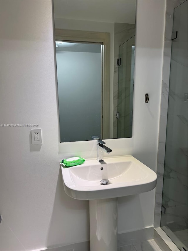 801 S Miami Ave Unit 1808, Miami, FL 33130 - bathroom with a stall shower and marble finish flooring