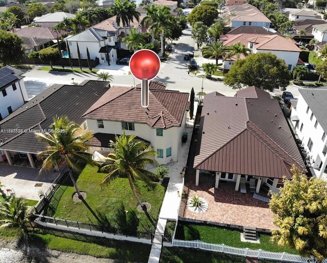 aerial view featuring a residential view