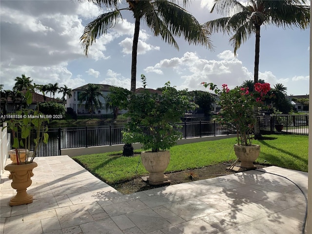 view of patio / terrace featuring a fenced front yard