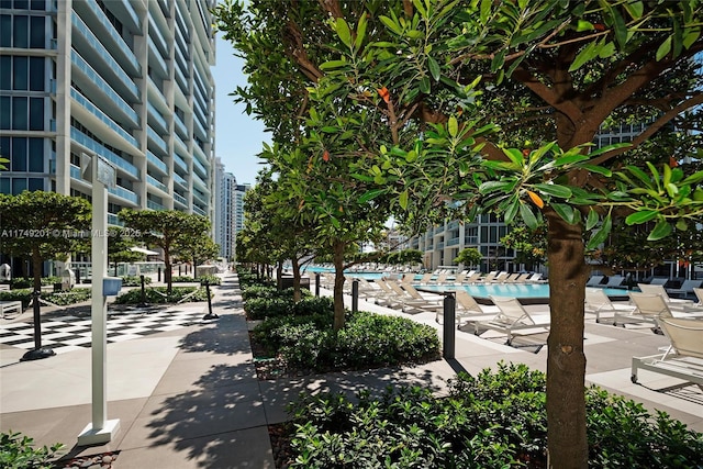 view of home's community featuring a pool