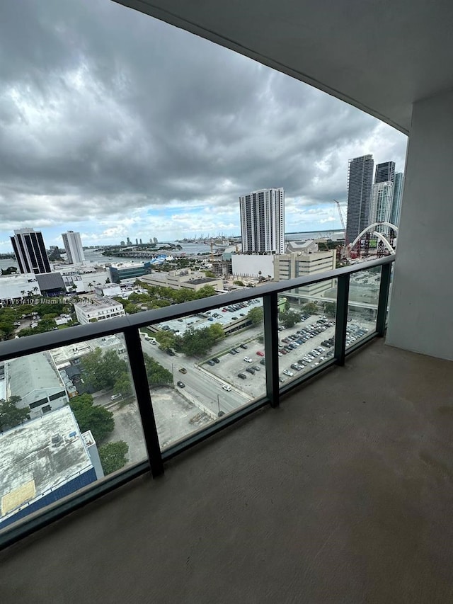 balcony featuring a view of city