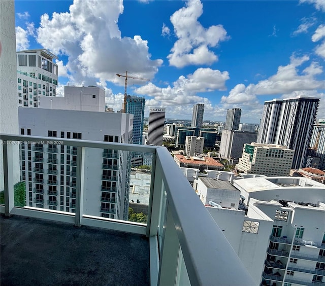 balcony with a view of city