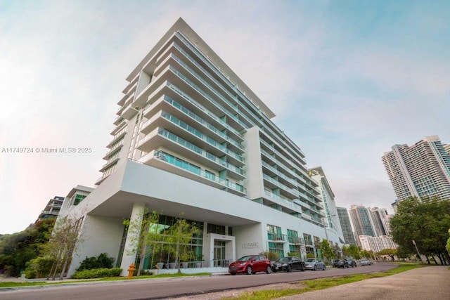 view of building exterior with a view of city