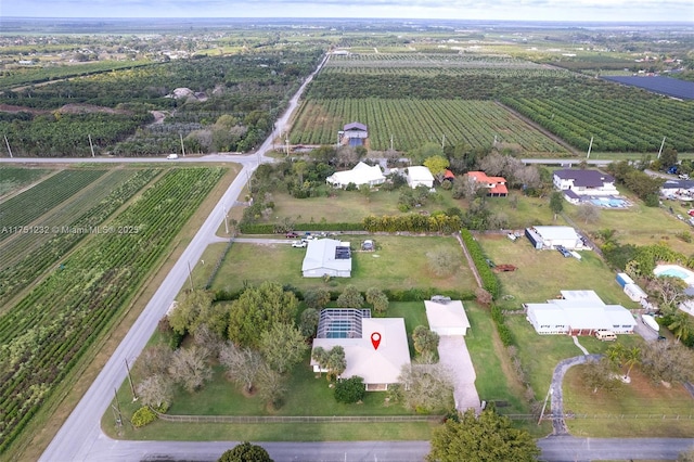 drone / aerial view with a rural view