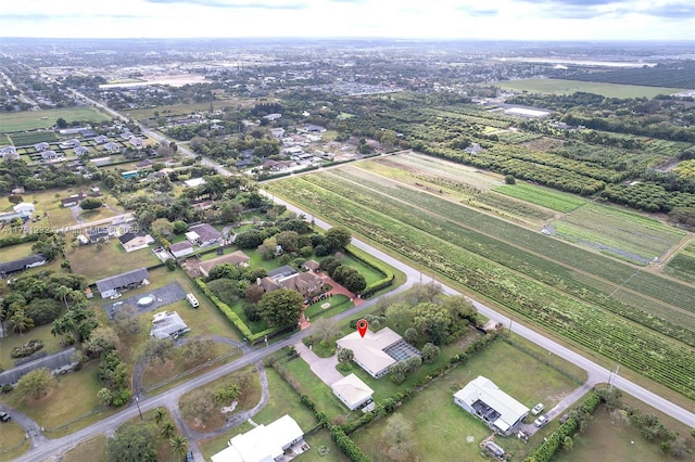 bird's eye view with a rural view
